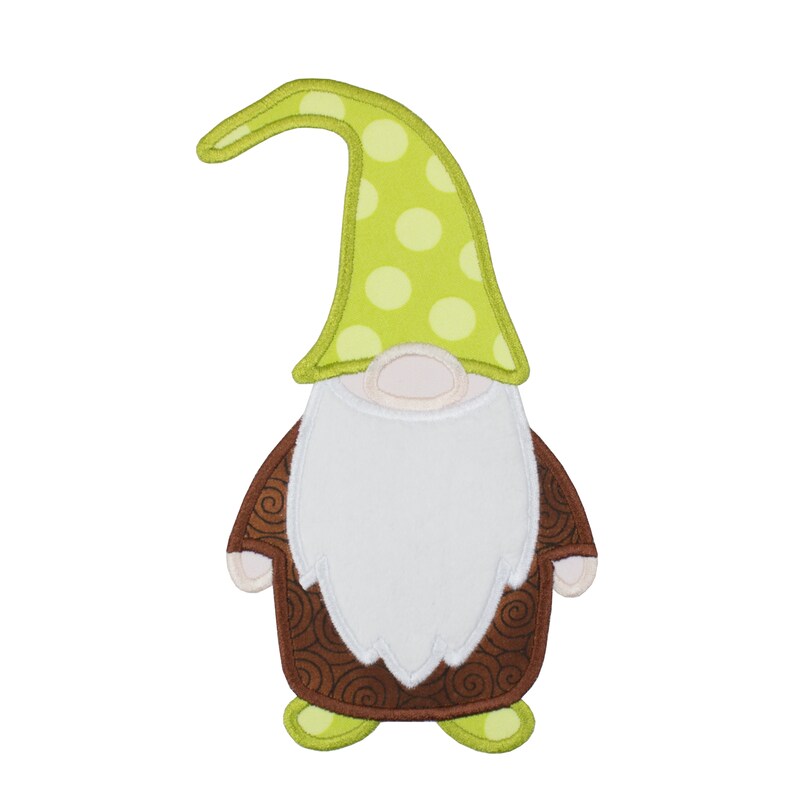 Gnome with Green Hat Sew or Iron on Patch